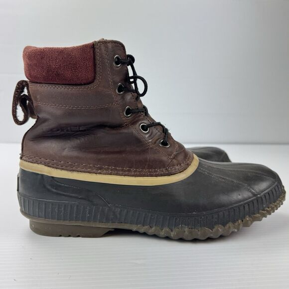 Sorel Men’s Waterproof Duck Boots Brown Leather Rubber Size 12 NM1704-259 - Picture 1 of 15